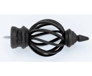 Bird Cage Finial With Plug - Black - 770